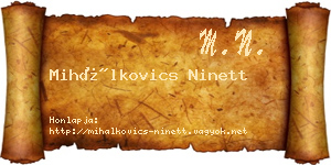 Mihálkovics Ninett névjegykártya